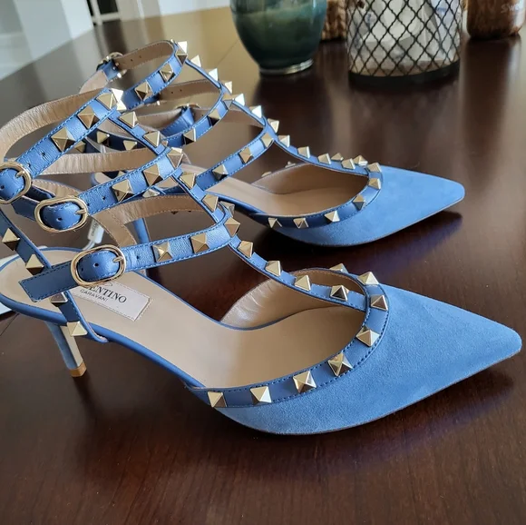 Valentino Garavani Rockstud ankle strap pump in suede leather - Picture 4 of 5